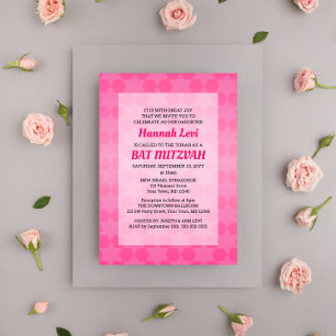 Invitation Étoile de David Pink Ombre Bat mitzvah