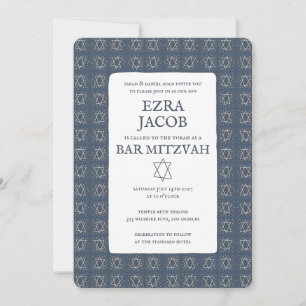 Invitation Étoile de David Tiles Custom Bar Mitzvah B'nai Bat