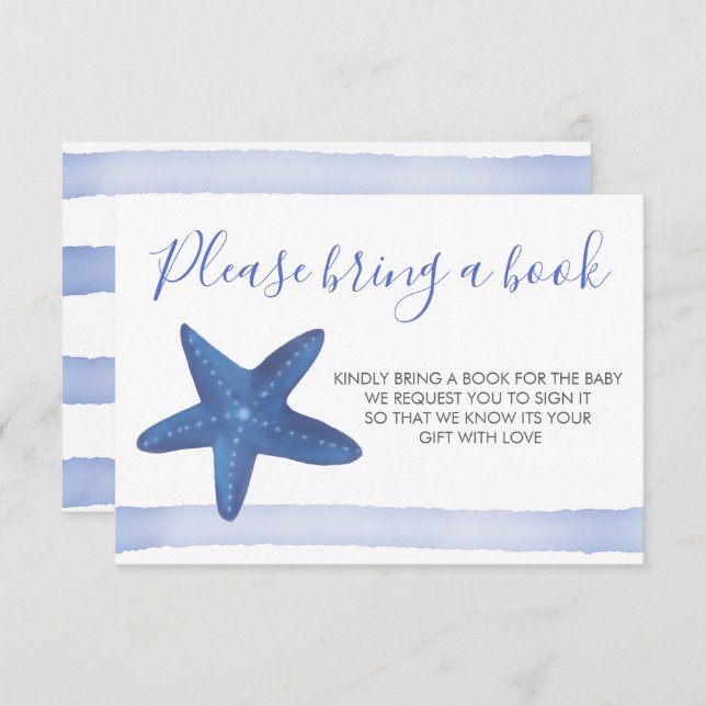 Invitation Étoile de mer | Baby shower Océanique Apportez Un  (Devant / Derrière)