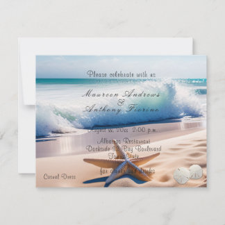 Invitation Étoile de mer de plage Sable Vagues