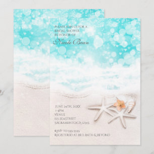 Invitation Étoile de mer de plage sablonneuse blanche invitat