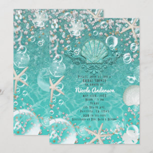 Invitation Étoile de mer et bulles de mer enchanté