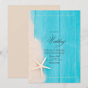 Invitation Étoile de mer rustique et mariage de plage aux vib