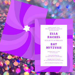 Invitation Étoile de tournage moderne de David Bat mitzvah de