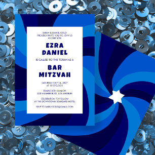 Invitation Étoile de tournage moderne de David Bat mitzvah de