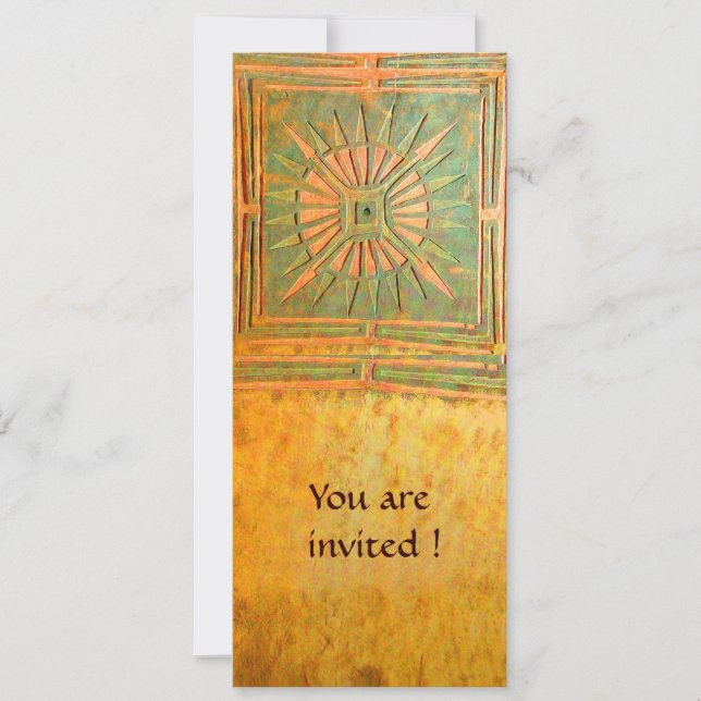 Invitation ÉTOILE DU MATIN, antique jaune marron vert (Devant)
