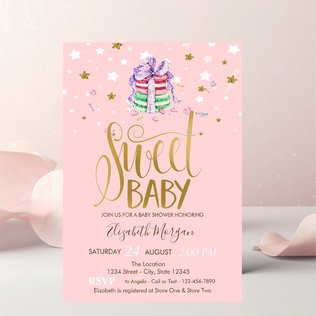 Invitation Étoile French Macarons Baby Shower (Créateur téléchargé)