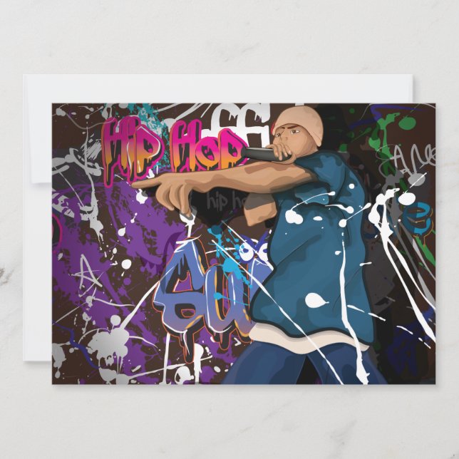 Invitation Étoile Hip hop (Devant)