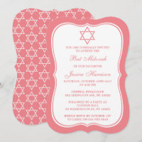 Étoile Juive Rose Et Blanc De David Bat mitzvah