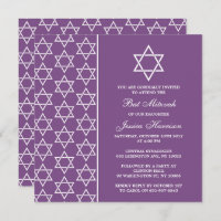 Étoile Juive Violet Et Blanche De David Bat mitzva