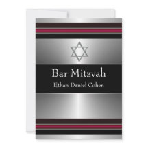 Étoile noire rouge argent de David Bar Mitzvah