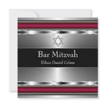 Étoile noire rouge de David Bar Mitzvah