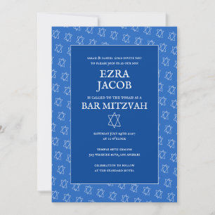 Invitation Étoile simple de David Custom B'nai Bat Bar Mitzva