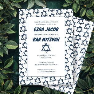 Invitation Étoile simple de David Custom B'nai Bat Bar Mitzva