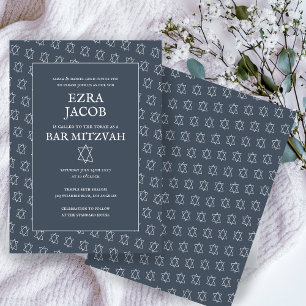 Invitation Étoile simple de David Custom B'nai Bat Bar Mitzva