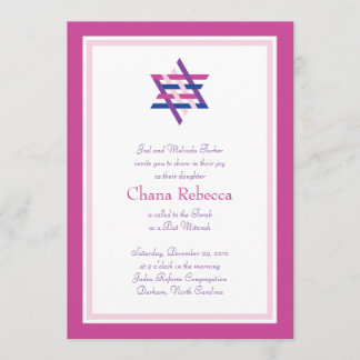 Invitation Étoile tissée par | d'invitation de bat mitzvah