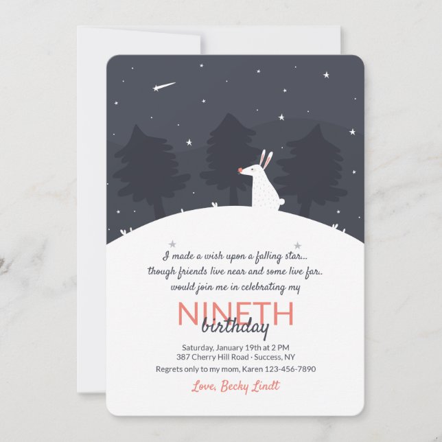 Invitation étoile tombante (Devant)