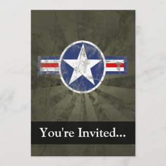Invitation Étoile Vintage patriotique militaire