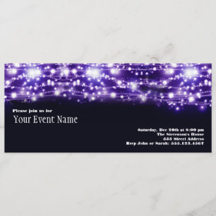 Invitation Étoiles Brillantes Violettes