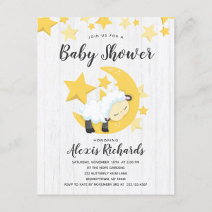 Invitation Étoiles célestes et Baby shower d'agneau Invitatio