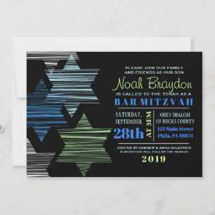 Invitation ÉTOILES CONNECTANT L'Invitation Bat mitzvah À La B