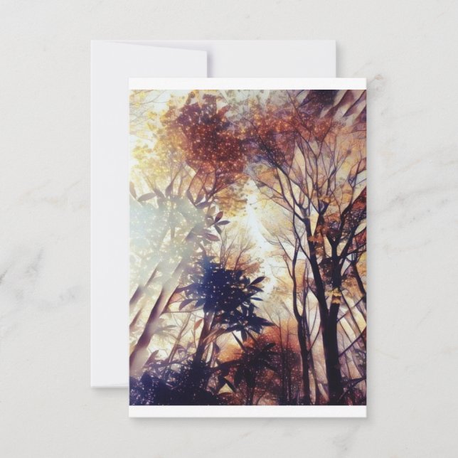 Invitation Étoiles Dans La Forêt (Devant)