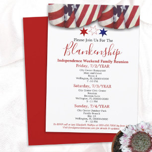 Invitation Étoiles de Bunting Patriotique Famille Modèle de R