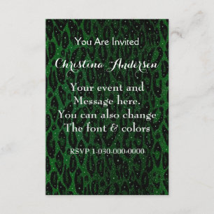Invitation Étoiles de guépard noir vert