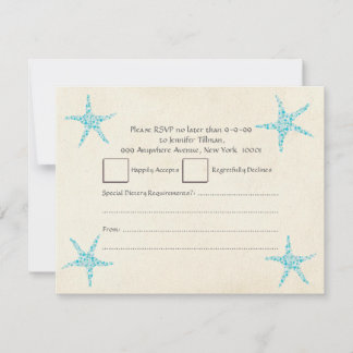 Invitation Étoiles de mer d'Aqua de turquoise de mariage de