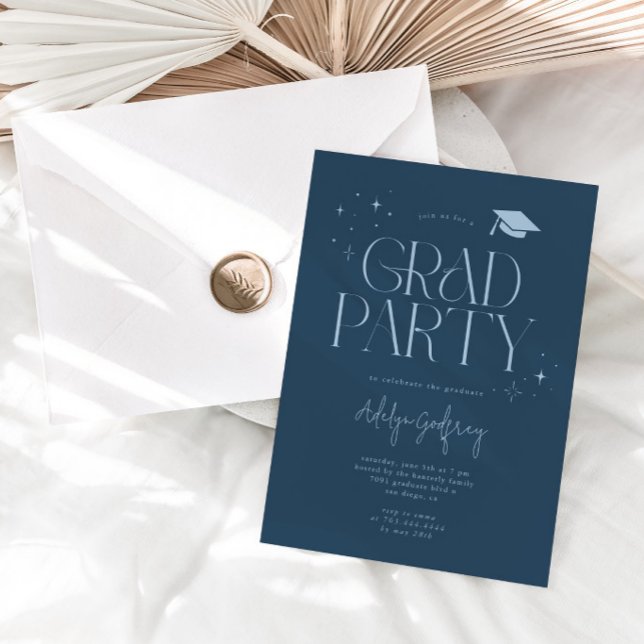 Invitation Étoiles de typographie moderne pour une soirée de  (Créateur téléchargé)
