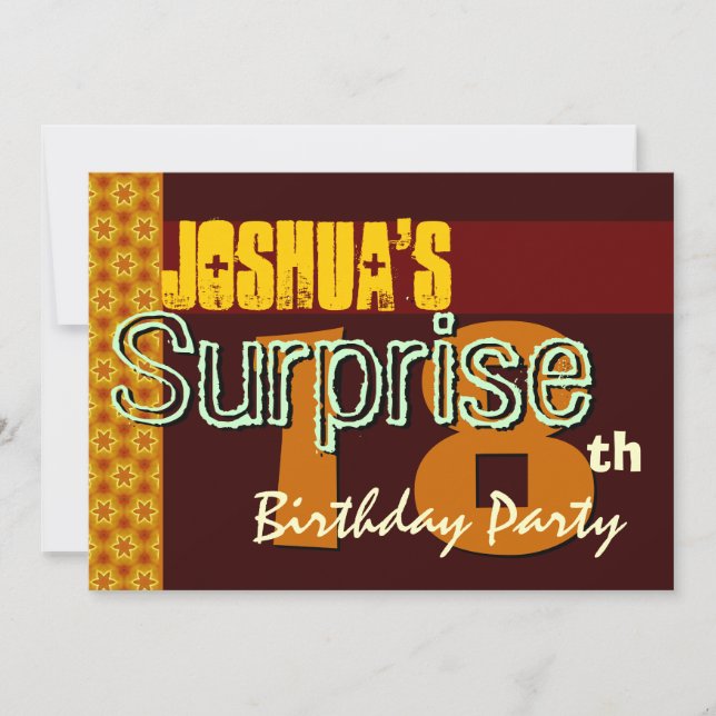 Invitation Etoiles d'or et de chocolat pour le 18e anniversai (Devant)