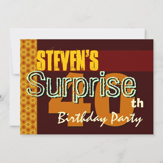 Invitation Etoiles d'or et de chocolat surprises 40e annivers (Devant)