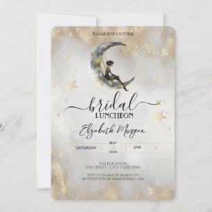 Invitation Étoiles dorées célestes Fille Luncheon de mariage