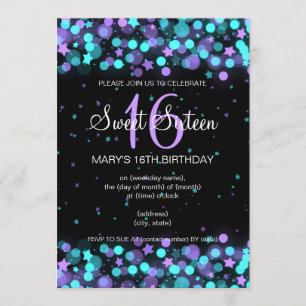 Invitation Étoiles du Sweet sixteen