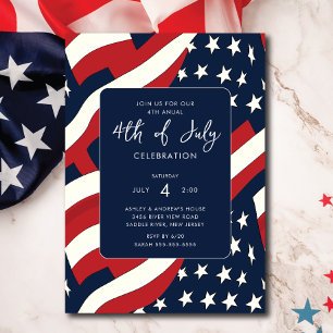 Invitation Étoiles et rayures Quatrième juillet