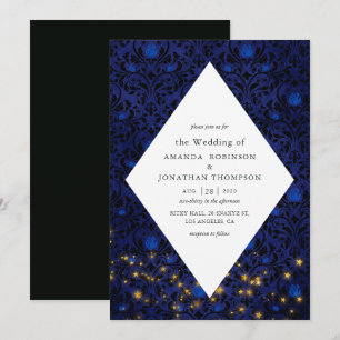 Invitation Étoiles mystiques Floral Mariage damassé