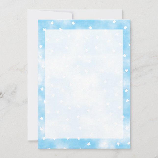 Invitation Etoiles personnalisées simples Bordure d'aquarelle (Devant)