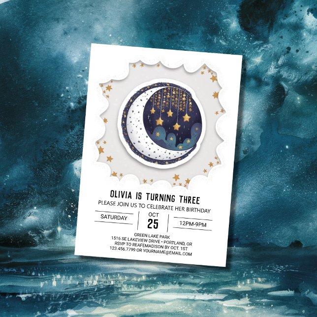 Invitation Étoiles Whimsical Colorées Digital Anniversaire (Créateur téléchargé)