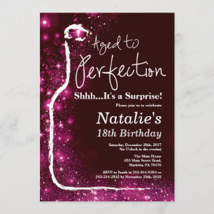 Invitation Étonnez le 18ème vin d'anniversaire âgé à la