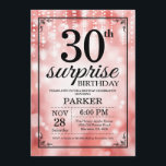 Invitation Étonnez les parties scintillantes rouges de la<br><div class="desc">Étonnez la 30ème invitation d'anniversaire avec les lumières rouges de ficelle avec l'arrière - plan rouge de parties scintillantes. Anniversaire rouge. Anniversaire adulte. Invitation d'anniversaire d'hommes ou de femmes. 13ème 15ème 16ème 18ème 20ème 21ème 30ème quarantième cinquantième soixantième soixante-dixième quatre-vingtième quatre-vingt-dixième 100th, tout âge. Pour davantage de personnalisation, cliquez sur...</div>