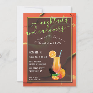 Invitation Étrange Halloween parodique Cocktails et Cadavres