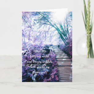 Invitation être ma fille de fleurs forêt enchantée