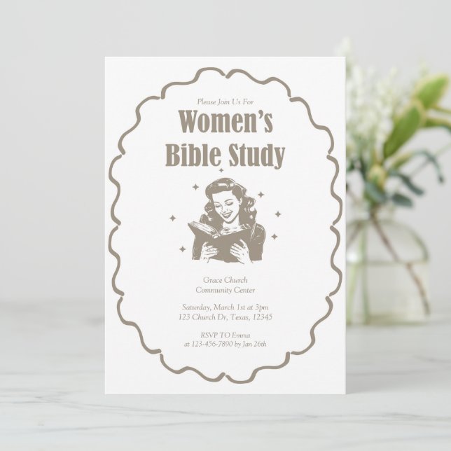 Invitation Étude biblique pour femmes à l'église (Debout devant)