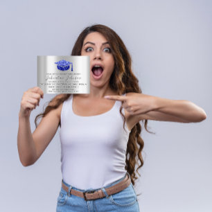 Invitation Étudiant de la fête d'études supérieures Silver Gr