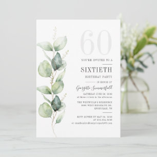 Invitation Eucalyptus 60e anniversaire Botanical Greenery Par