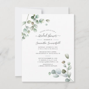 Invitation Eucalyptus Aquarelle Foliage Fête des mariées Scri