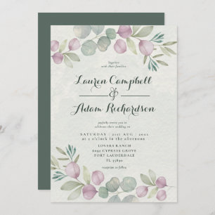 Invitation Eucalyptus Aquarelle Sage Green Mariage Invitatiat