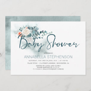 Invitation Eucalyptus Baby shower de verdure aquarelle