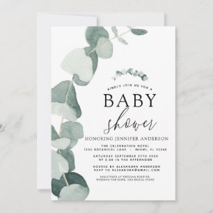 Invitation Eucalyptus baby shower verdoyant