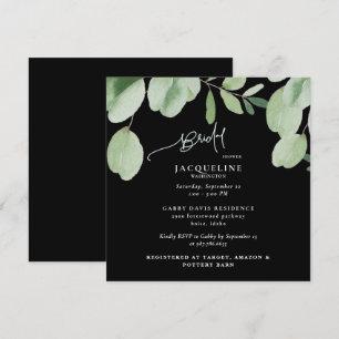 Invitation Eucalyptus Black Bridal Shower